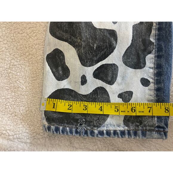 Vtg Levi's 501 Button Fly Blue Denim Jeans Rare Black And White Painted 34×34 - Picture 13 of 16